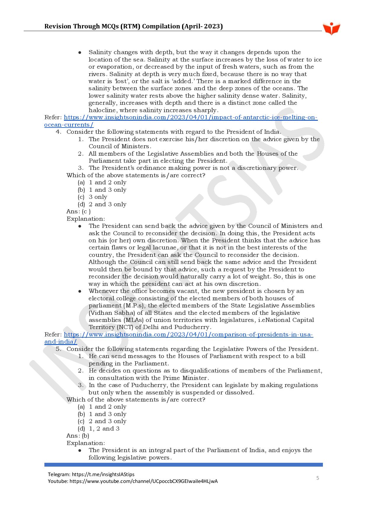 Insight IAS RTM COMPILATIONS PRELIMS April Englis